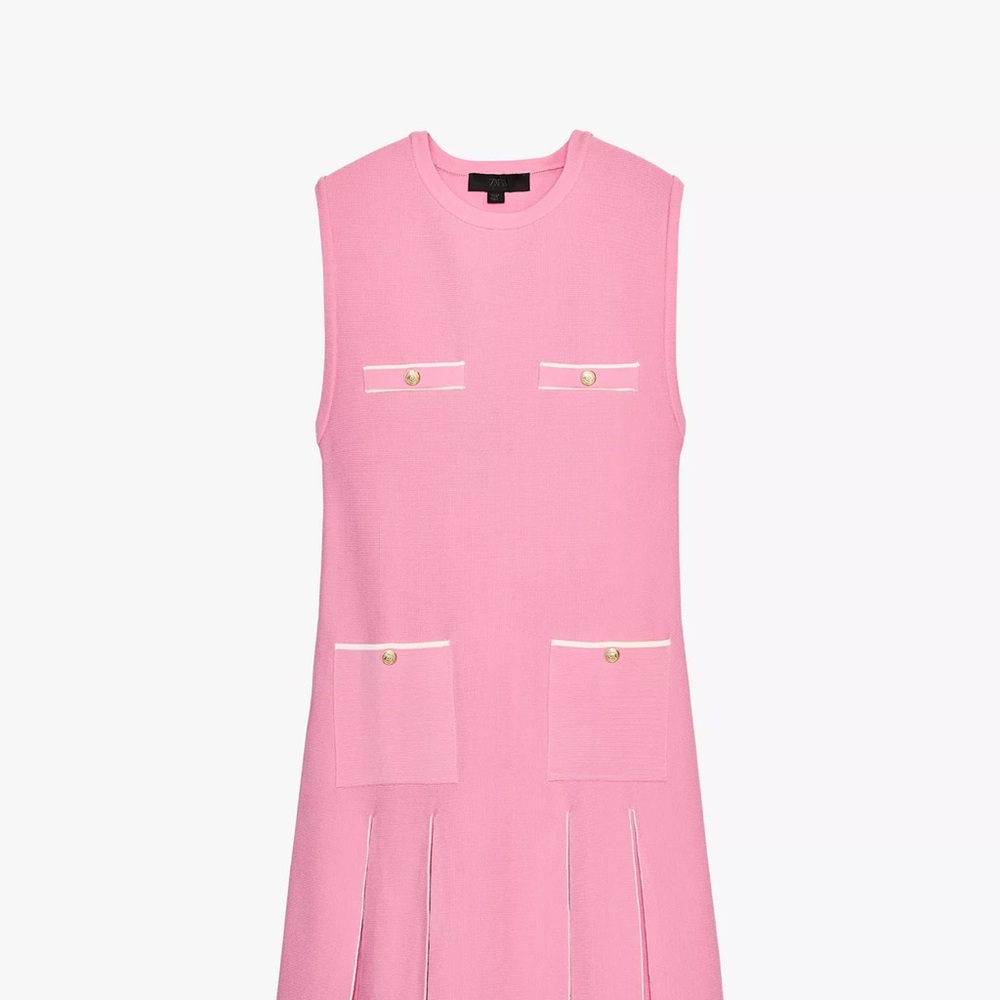 Zara Pink Mini Dress with Pocket Details